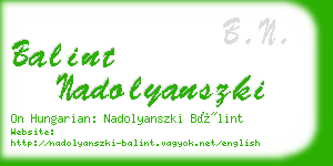 balint nadolyanszki business card